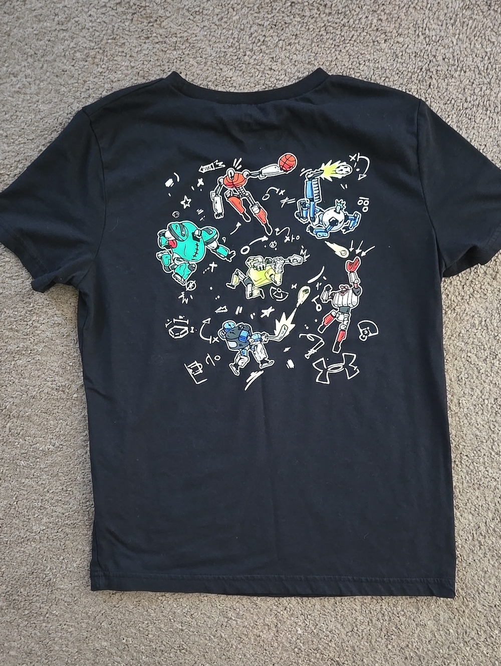Under Armour Black Graphic Robot Sports Tee